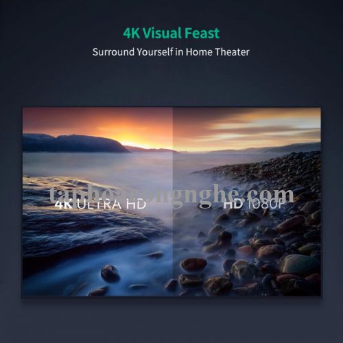 Ugreen 10175 5M màu Đen Cáp tín hiệu HDMI chuẩn 1.4 đầu bẻ góc 90 độ HD103 30010175